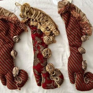 Elegant Red and Gold Christmas Stockings